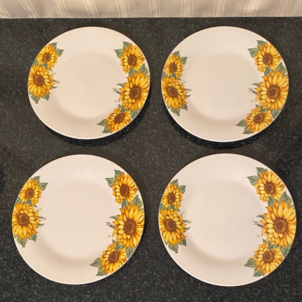 Royal Norfolk Sunflower Side Plates Set of 4